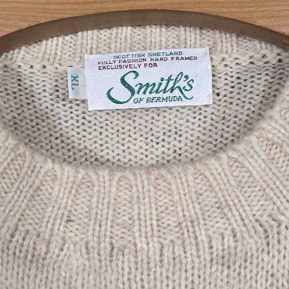 Smith's of Bermuda Scottish Shetland Wool Sweater - Crewneck - Beige - Sz XL* - Picture 2 of 3